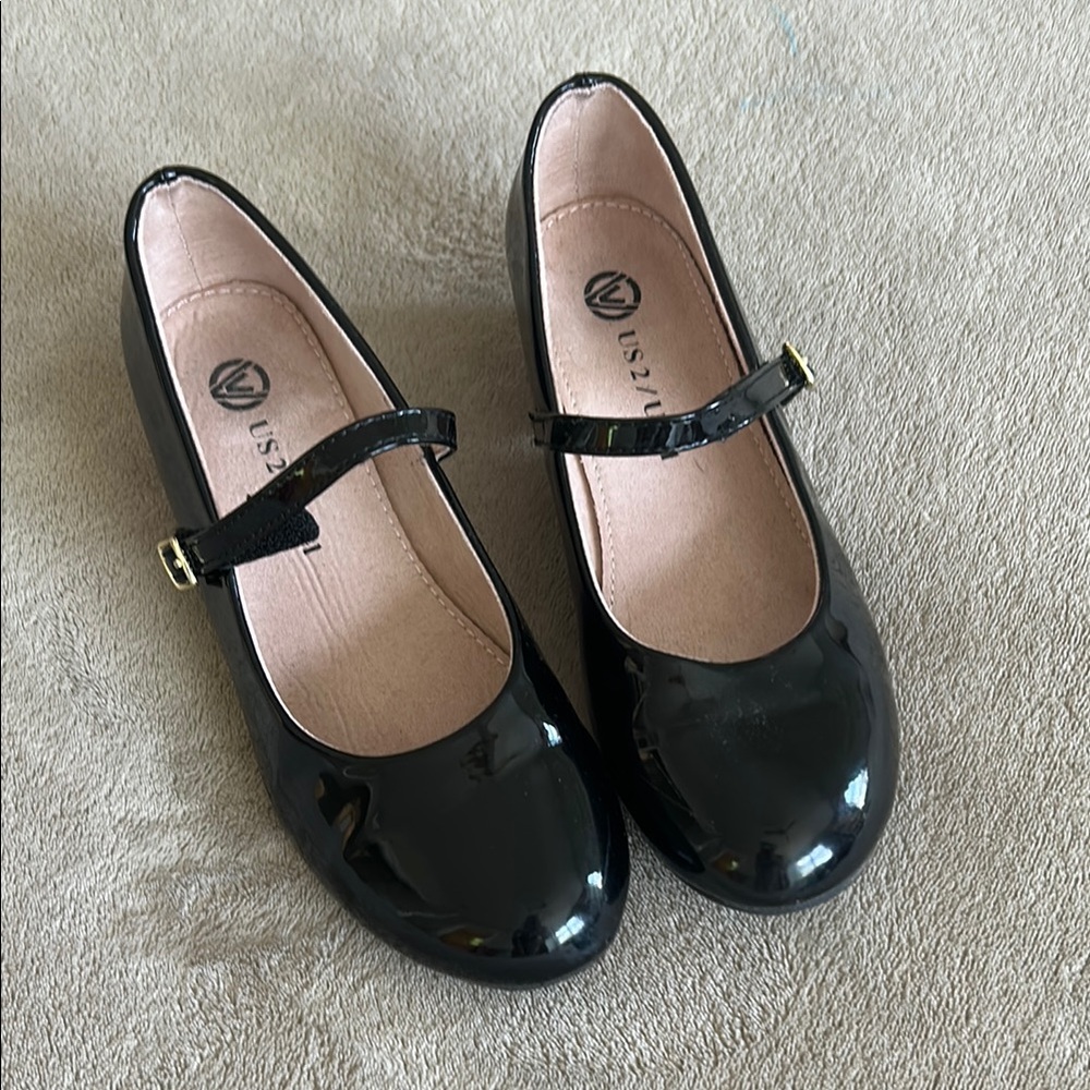 Vibrant Black Kids' Mary Jane Shoes